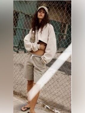 Feee People FOR THE WIN Long Shorts - Oatmeal Heather